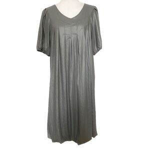 DIESEL SHIMMERY SAGE GREEN SHORT SLEEVE TUNIC BALLOON PLEATED DRESS